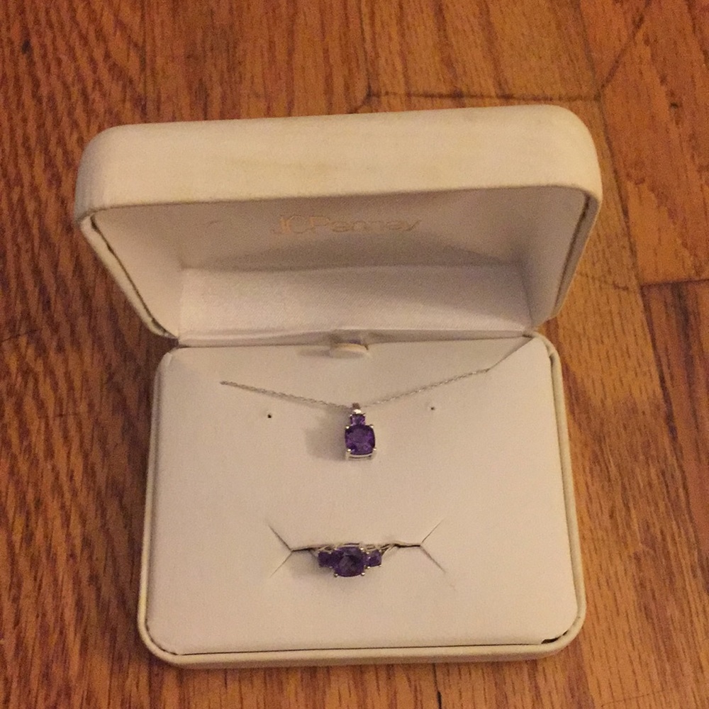 Amethyst Necklace and Ring Set